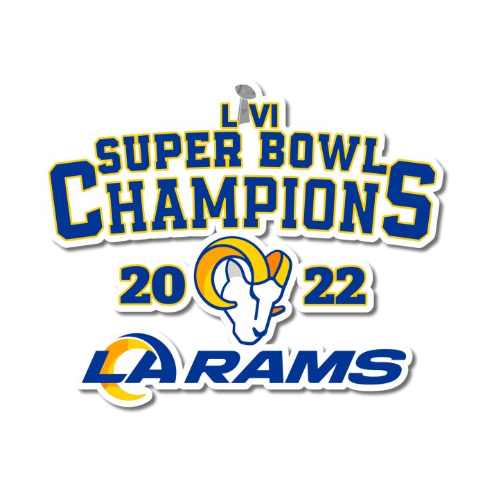 Los Angeles Rams Super Bowl Champion Full Color Vinyl Sticker - Custom Size