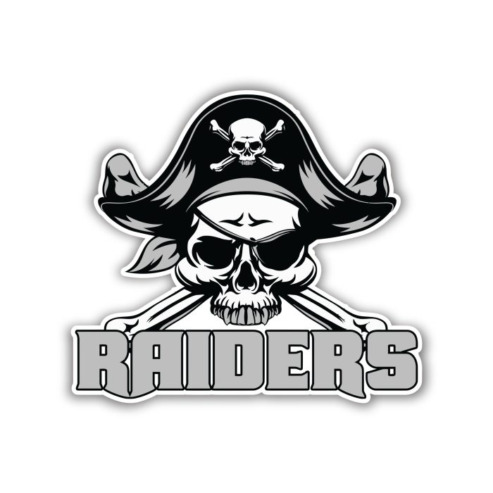 Las Vegas Raiders - Pirate Skull With Name - Temporary Tattoo