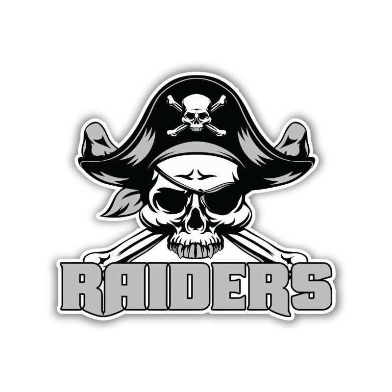 Las Vegas Raiders - Pirate Skull With Name - Temporary Tattoo
