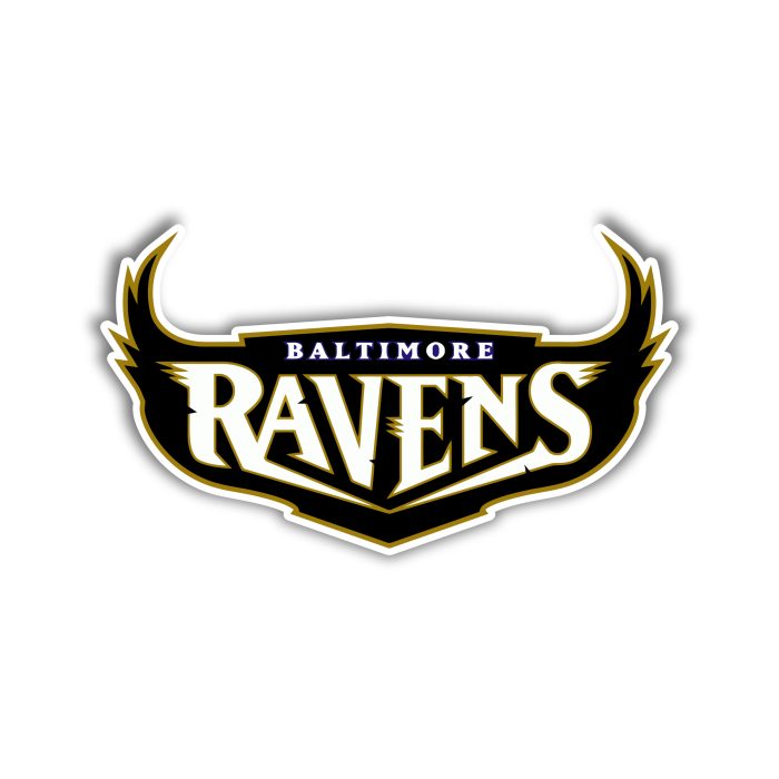 Baltimore Ravens - Lettering With Wings - Temporary Tattoo