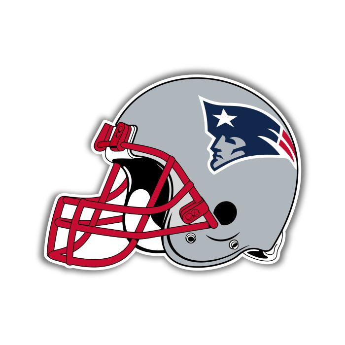 New England Patriots - Helmet - Full Color Vinyl Sticker - Custom Size