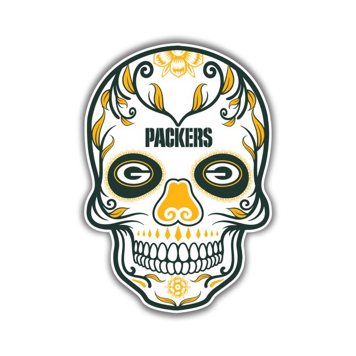 Green Bay Packers - Sugar Skull - Temporary Tattoo