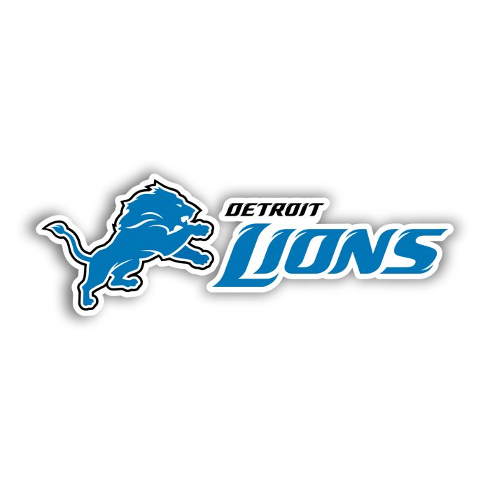 Detroit Lions - Lion With Black And Blue Name - Temporary Tattoo