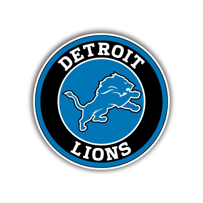 Detroit Lions - Black And Blue Circle - Temporary Tattoo