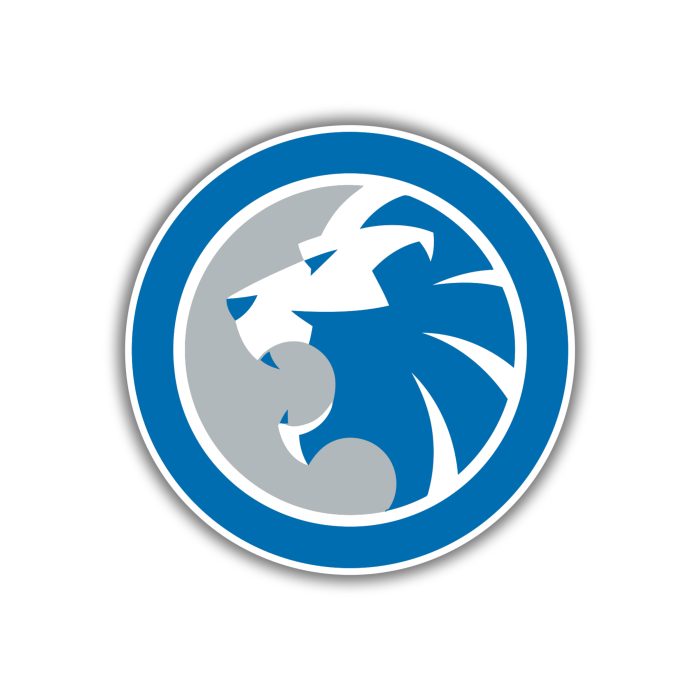 Detroit Lions -  Circle With Lion In Middle - Temporary Tattoo