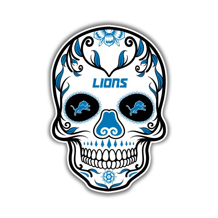 Detroit Lions - Sugar Skull - Temporary Tattoo