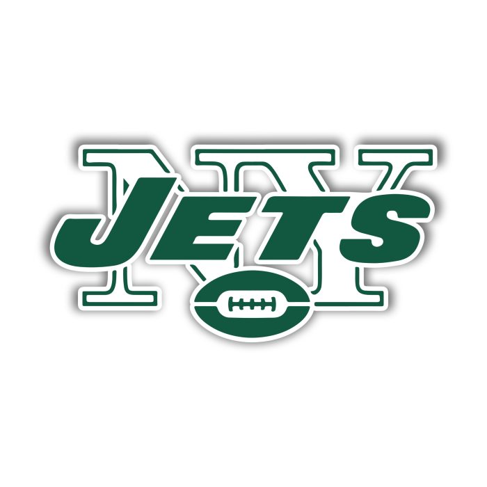 New York Jets - Name - Full Color Vinyl Sticker - Custom Size
