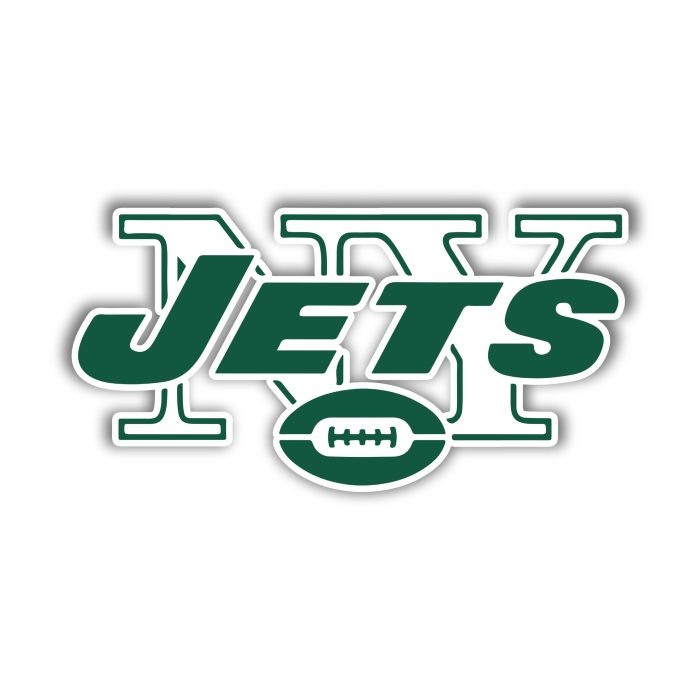 New York Jets - Name With Football - Temporary Tattoo