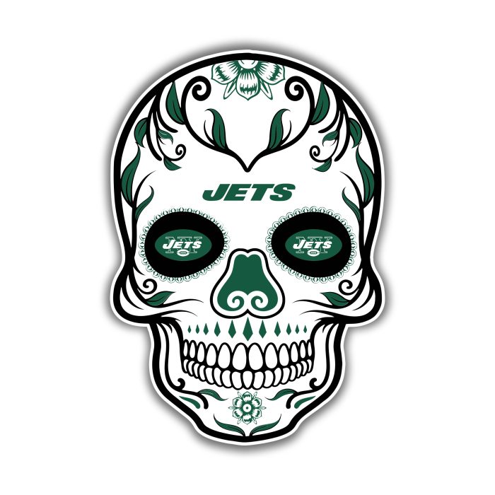 New York Jets - Sugar Skull - Full Color Vinyl Sticker - Custom Size