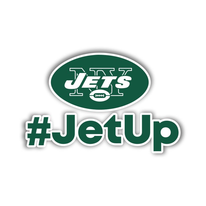 New York Jets - #JetUp- Full Color Vinyl Sticker - Custom Size