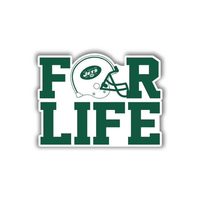 New York Jets - For Life Helmet - Temporary Tattoo