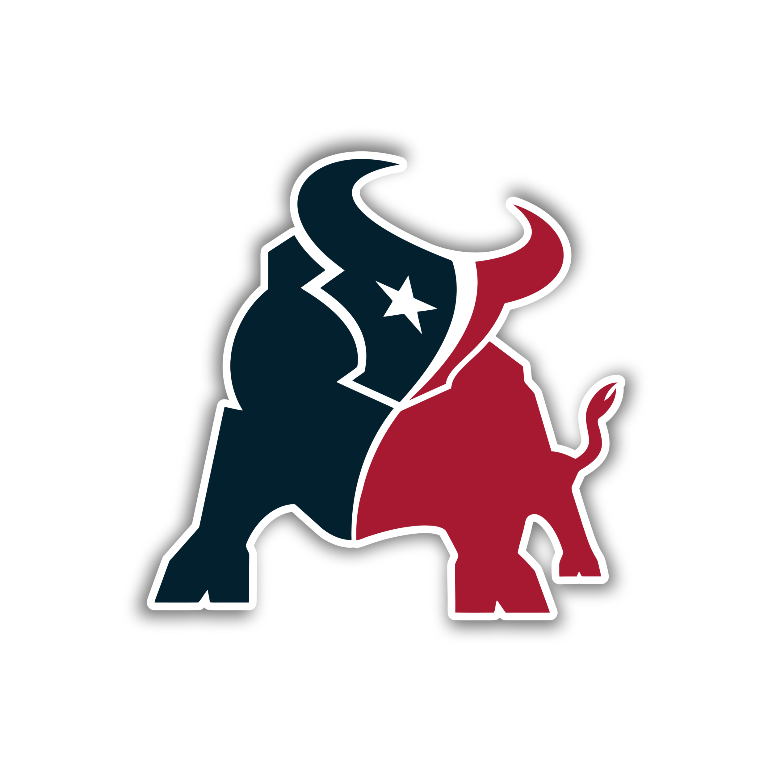 Houston Texans - Bull - Full Color Vinyl Sticker - Custom Size