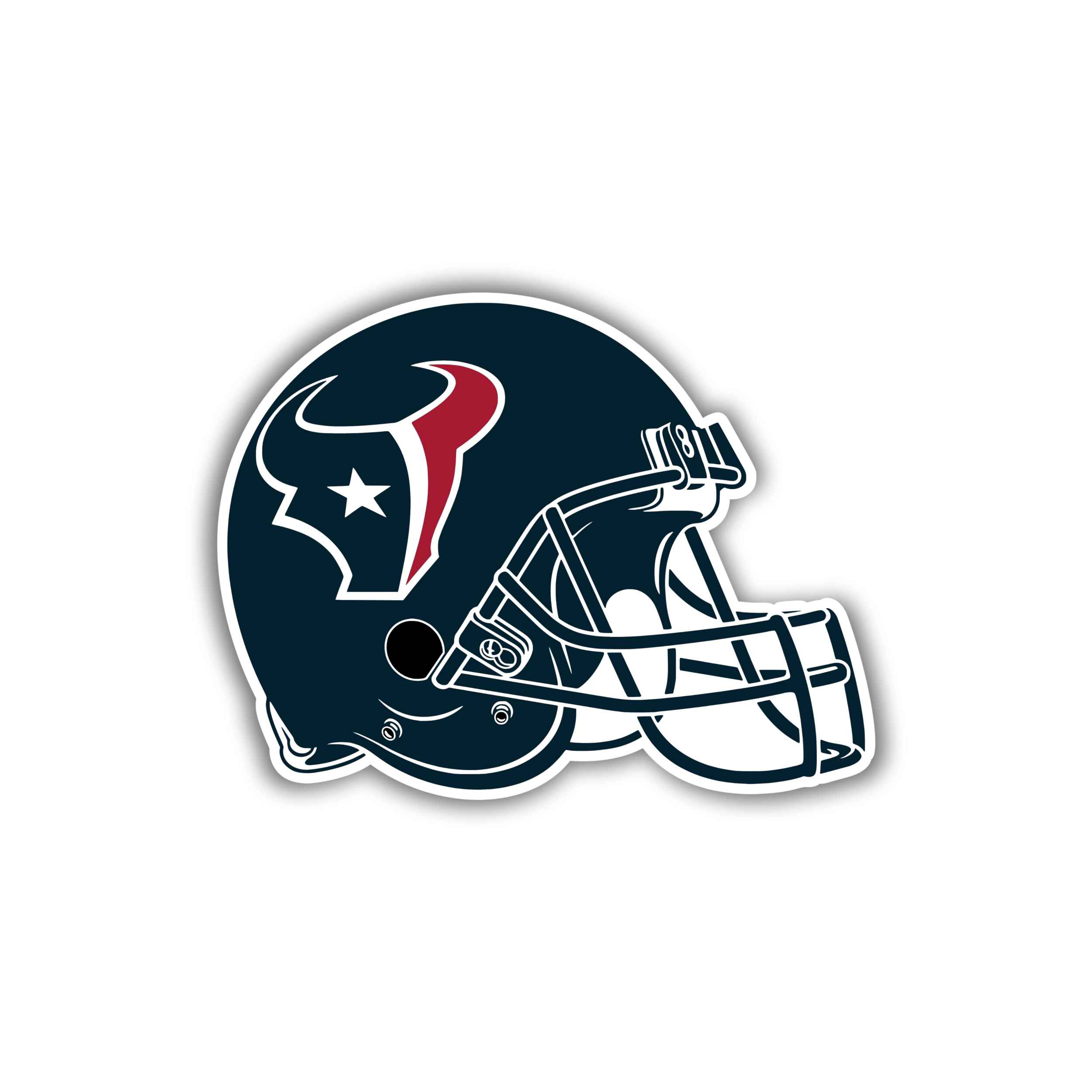 Houston Texans - Helmet - Full Color Vinyl Sticker - Custom Size