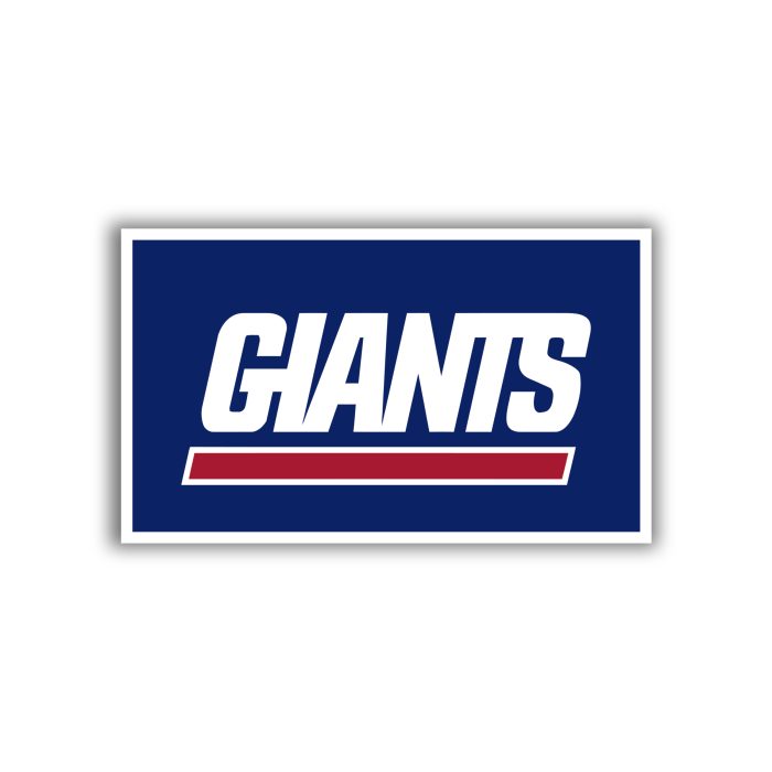 New York Giants - Rectangle Giants With Red Line - Temporary Tattoo