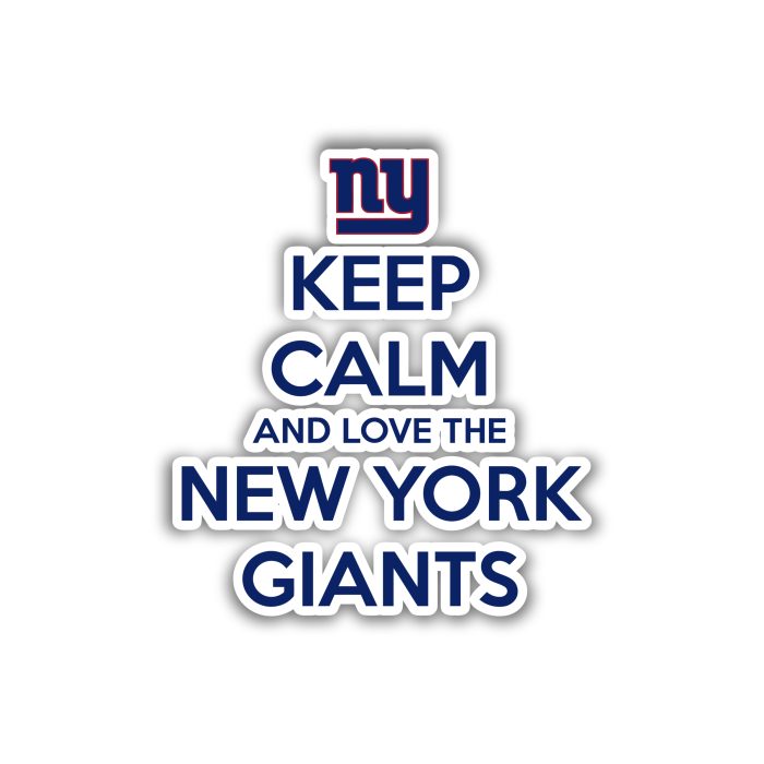 New York Giants - Keep Calm - Full Color Vinyl Sticker - Custom Size