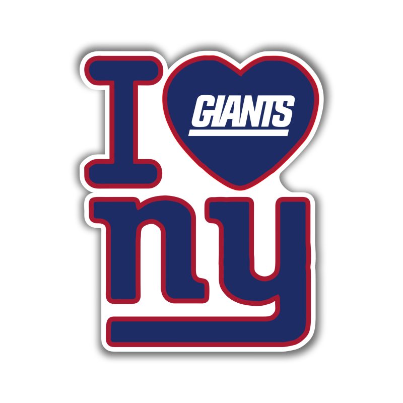 New York Giants - I Love NY - Full Color Vinyl Sticker - Custom Size
