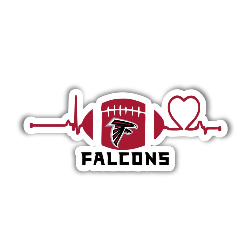 Atlanta Falcons - Football With Heartbeat - Temporary Tattoo