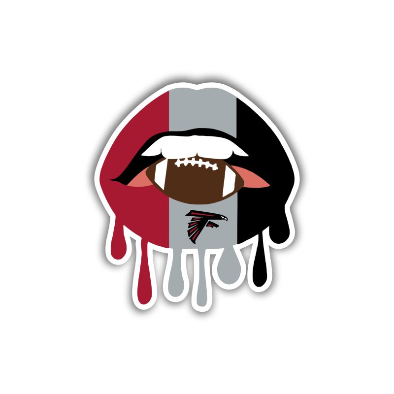 Atlanta Falcons - Lips With Football - Temporary Tattoo