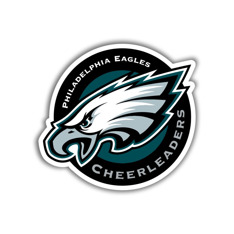 Philadelphia Eagles - Circle With Eagle Head And Cheerleader - Temporary Tattoo
