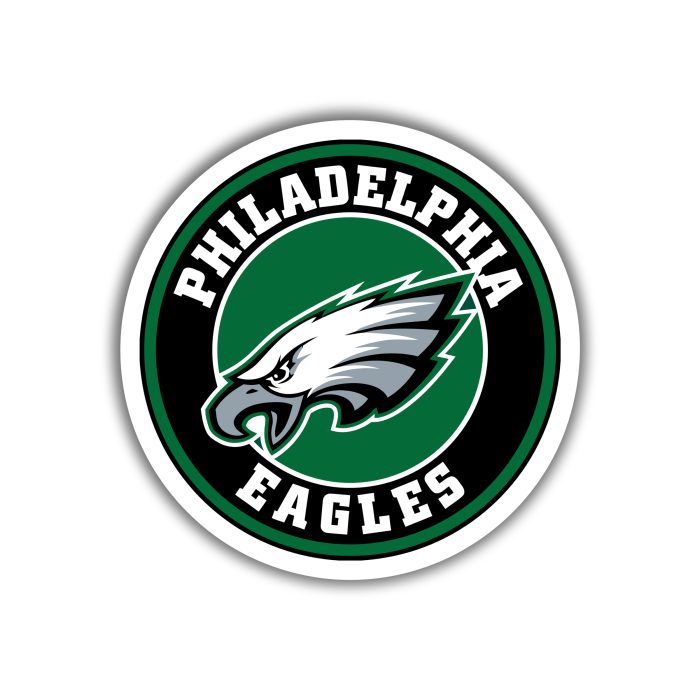 Philadelphia Eagles - Retro Green Circle With Eagle Head - Temporary Tattoo