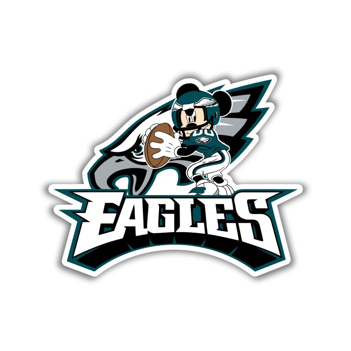 Philadelphia Eagles - Mickey Mouse - Temporary Tattoo