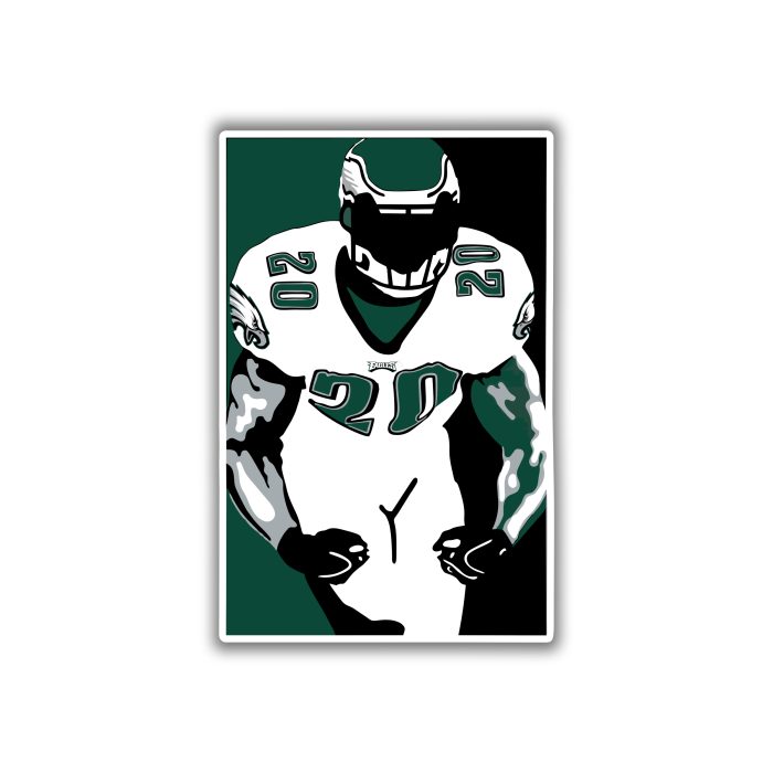 Philadelphia Eagles - Square With Football Player - Temporary Tattoo