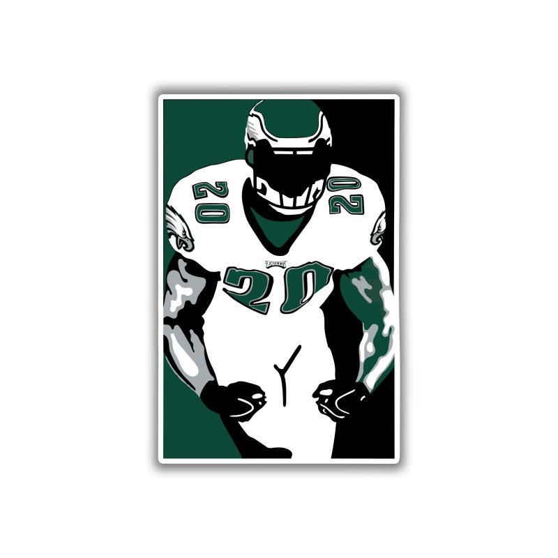 Philadelphia Eagles - Square With Football Player - Temporary Tattoo