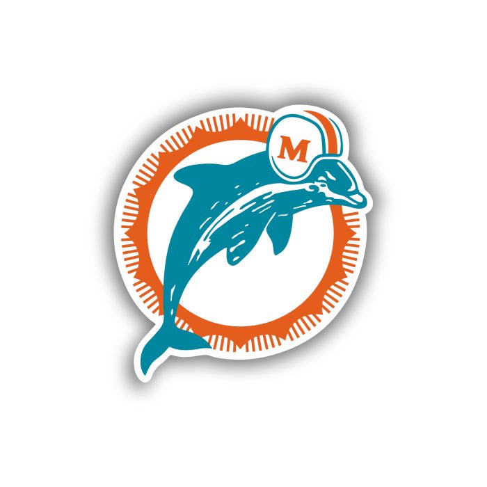 Miami Dolphins - Circle - Temporary Tattoo