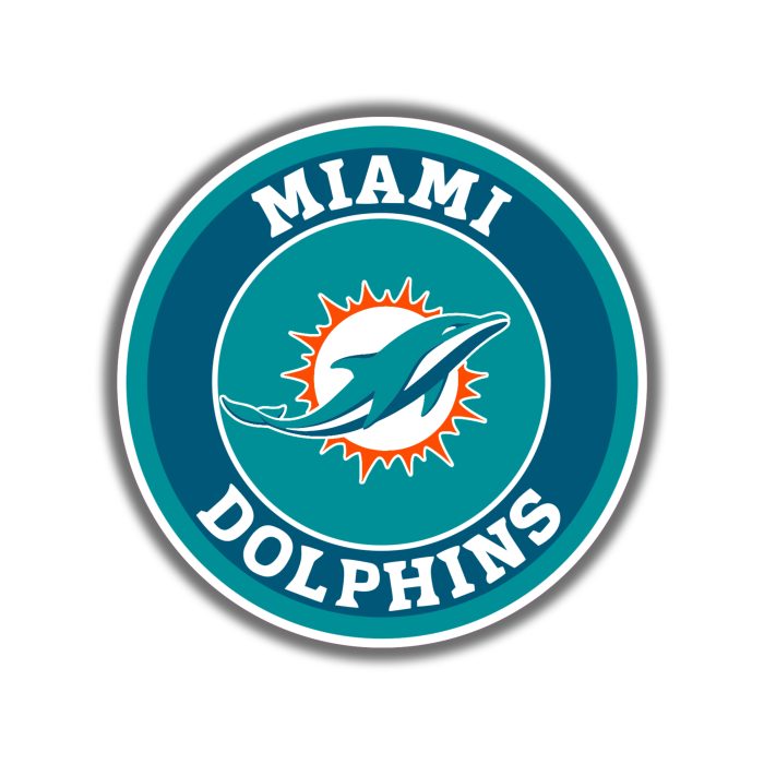 Miami Dolphins - Circle Logo - Temporary Tattoo