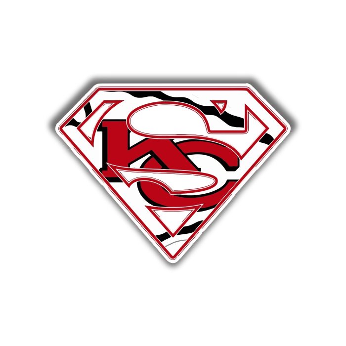 Kansas City Chiefs - Superman - Full Color Vinyl Sticker – Custom Size