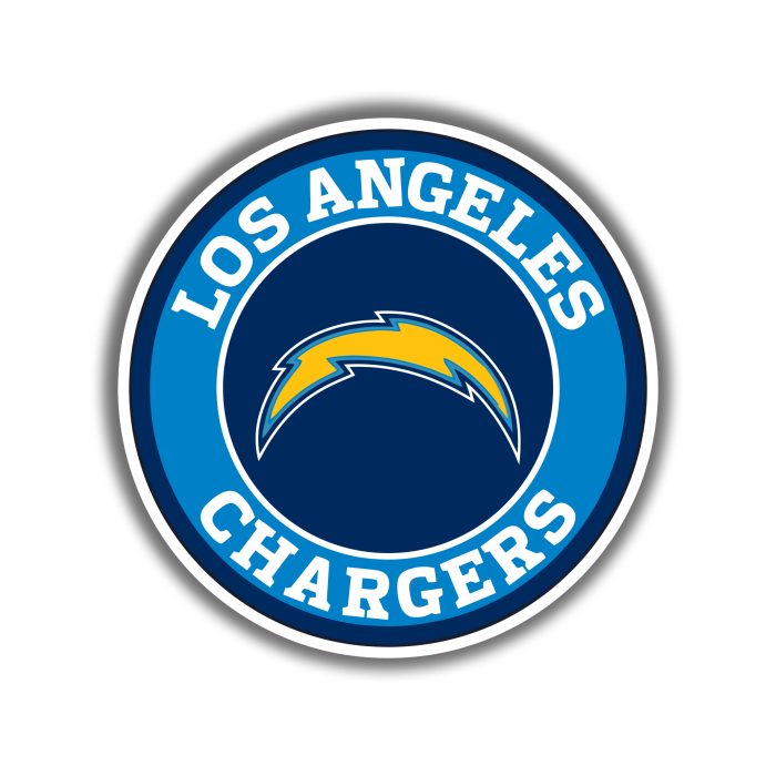 Los Angeles Chargers Full Color Vinyl Sticker - Circle - Custom Size