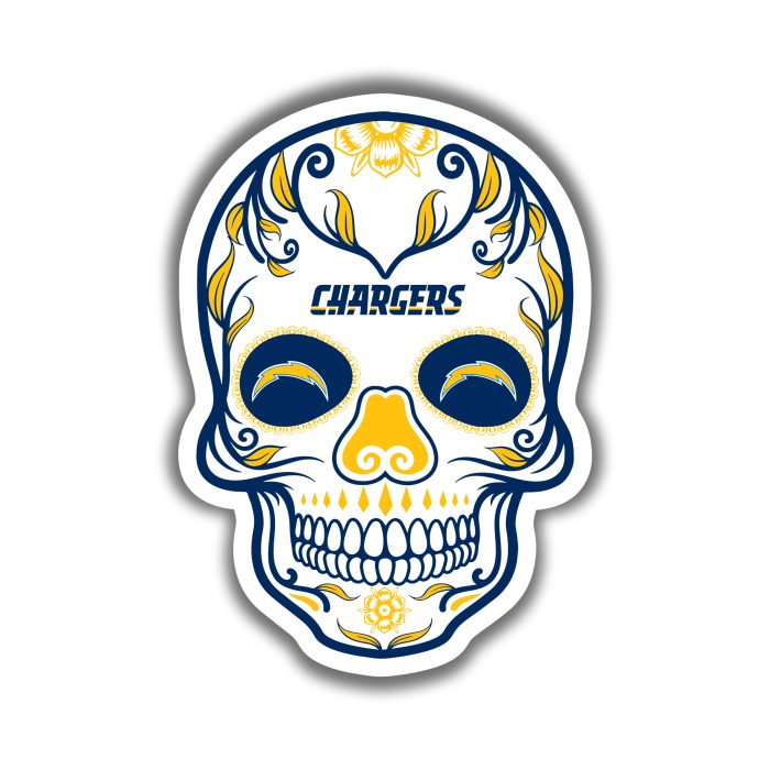 Los Angeles Chargers - Sugar Skull - Temporary Tattoo