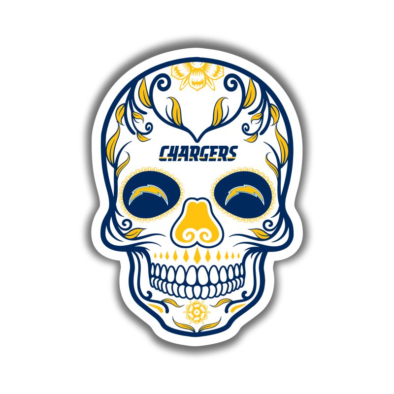 Los Angeles Chargers - Sugar Skull - Temporary Tattoo