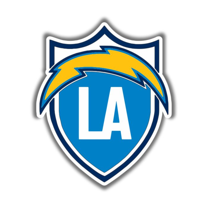Los Angeles Chargers Full Color Vinyl Sticker - Light Shield - Custom Size