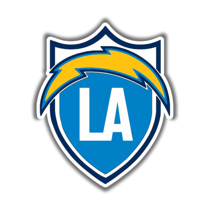 Los Angeles Chargers Full Color Vinyl Sticker - Light Shield - Custom Size