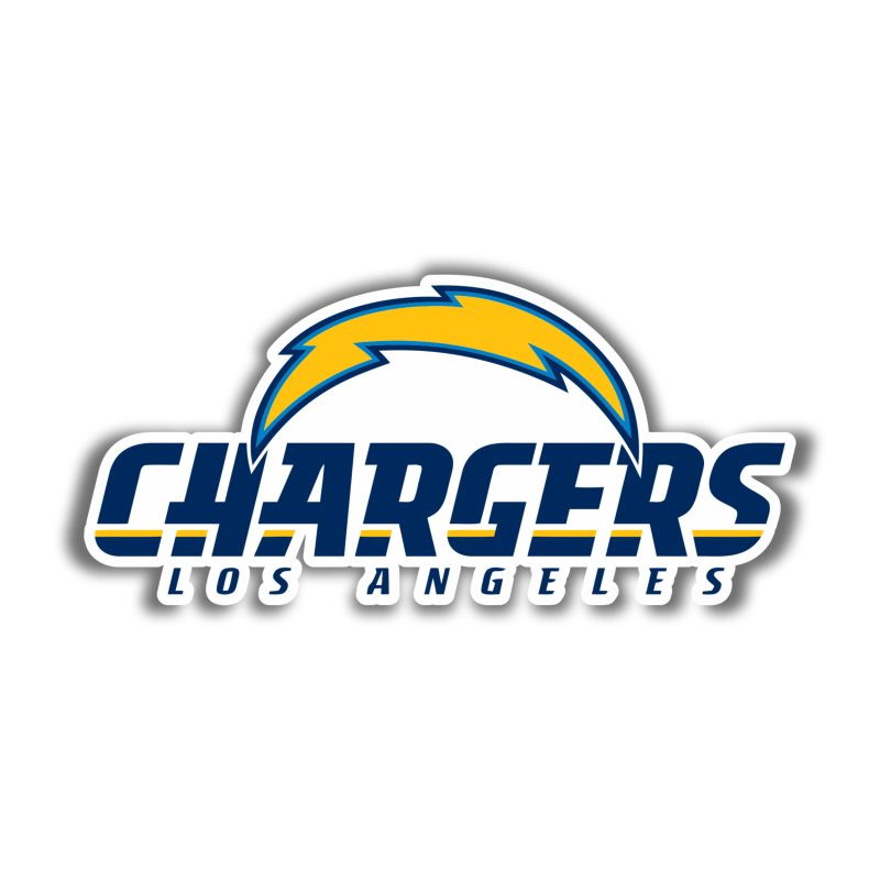 Los Angeles Chargers - Dark Blue Name With Logo - Temporary Tattoo