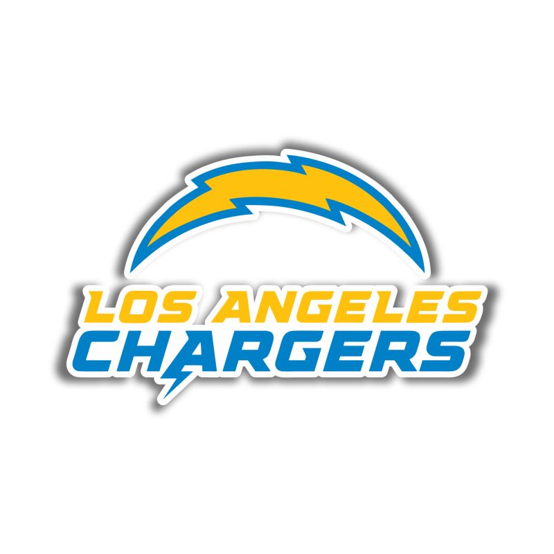 Los Angeles Chargers - Light Blue Name With Logo - Temporary Tattoo