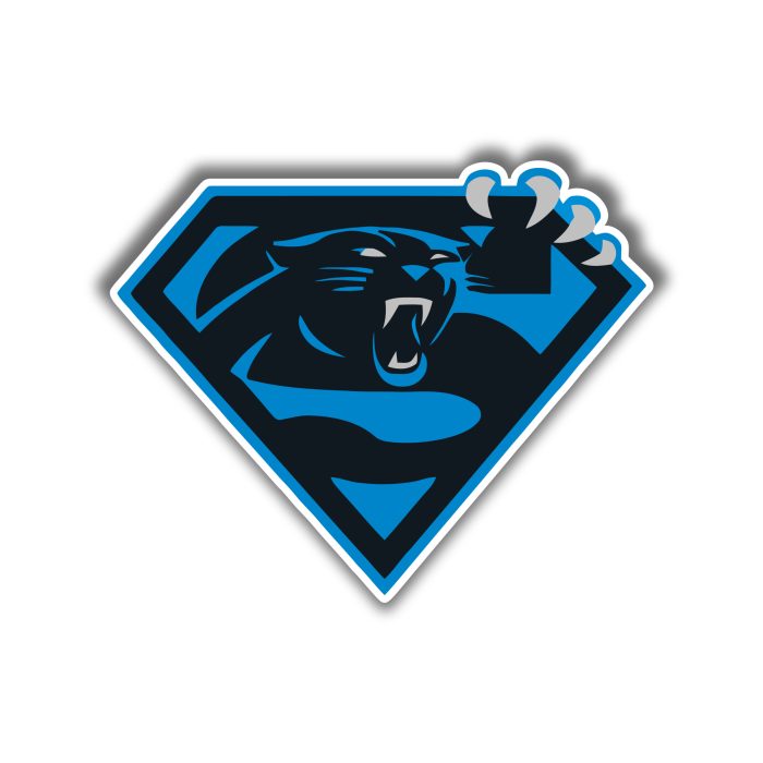 Carolina Panthers - Superman - Temporary Tattoo