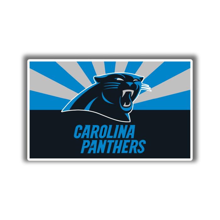 Carolina Panthers Full Color Vinyl Decal - Rectangle - Custom Size