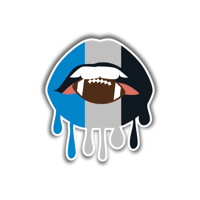 Carolina Panthers - Lips - Temporary Tattoo