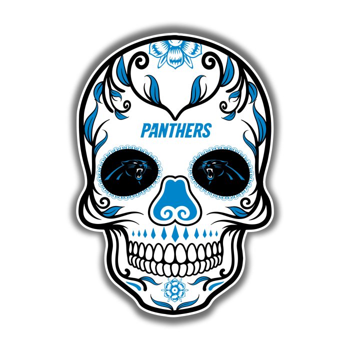 Carolina Panthers - Sugar Skull - Temporary Tattoo