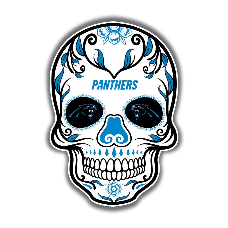 Carolina Panthers - Sugar Skull - Temporary Tattoo