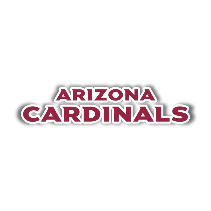 Arizona Cardinals - Wording - Full Color Vinyl Sticker - Custom Size