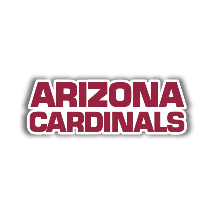 Arizona Cardinals - Big Wording - Full Color Vinyl Sticker - Custom Size