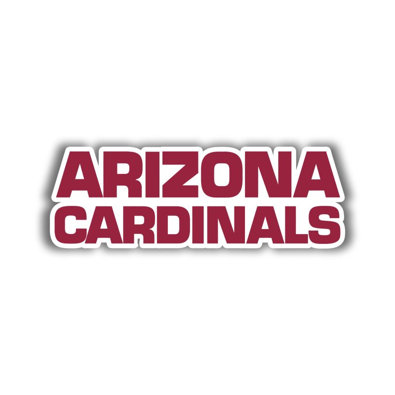 Arizona Cardinals - Big Wording - Full Color Vinyl Sticker - Custom Size
