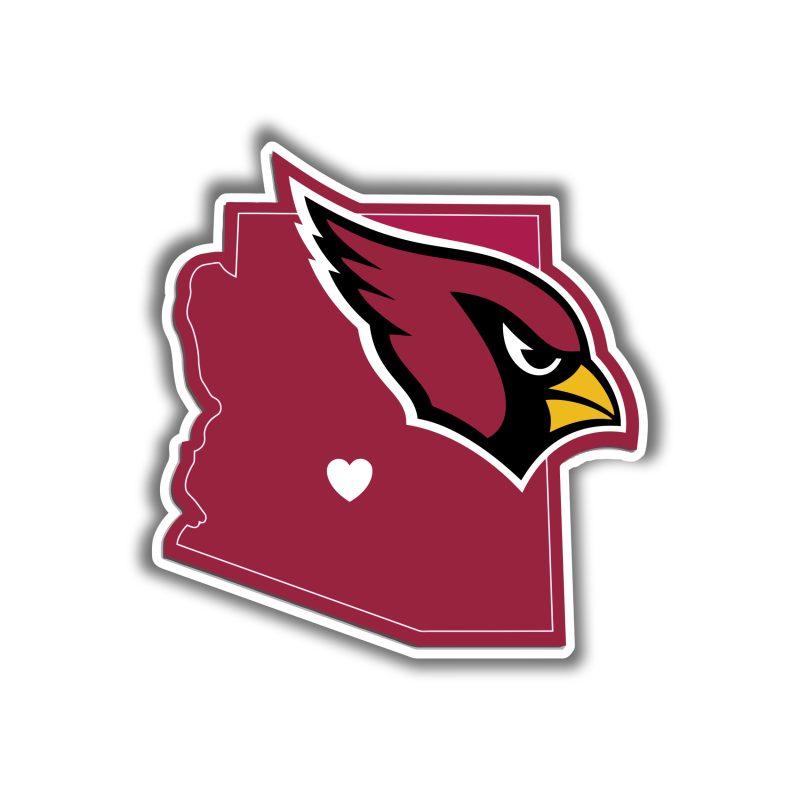 Arizona Cardinals - State - Full Color Vinyl Sticker - Custom Size
