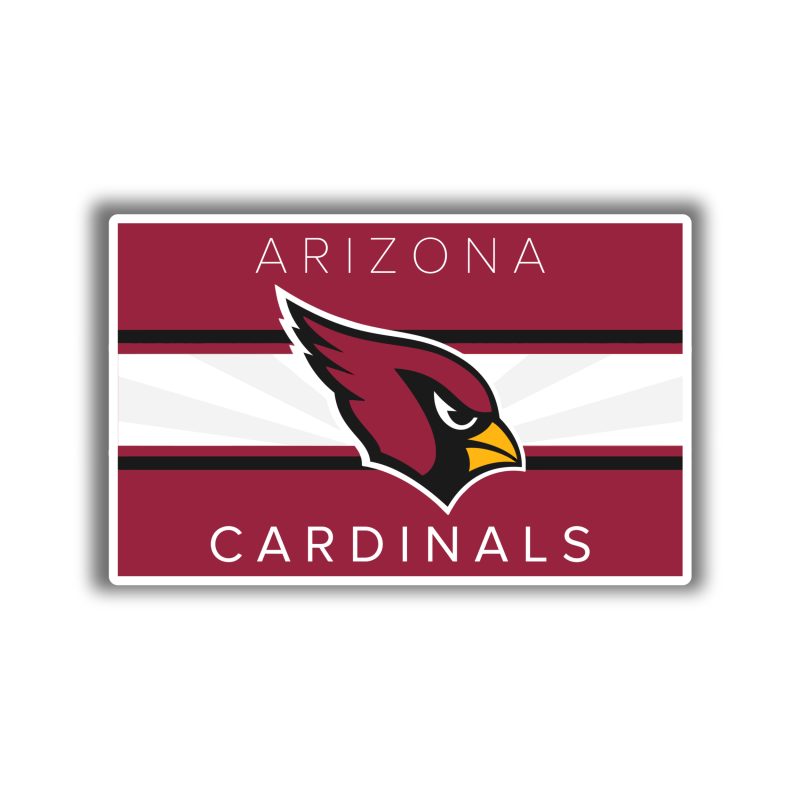 Arizona Cardinals - Rectangle - Full Color Vinyl Sticker - Custom Size