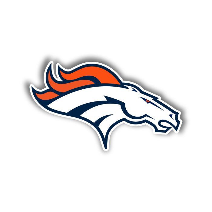 Denver Broncos - Head - Full Color Vinyl Sticker - Custom Size