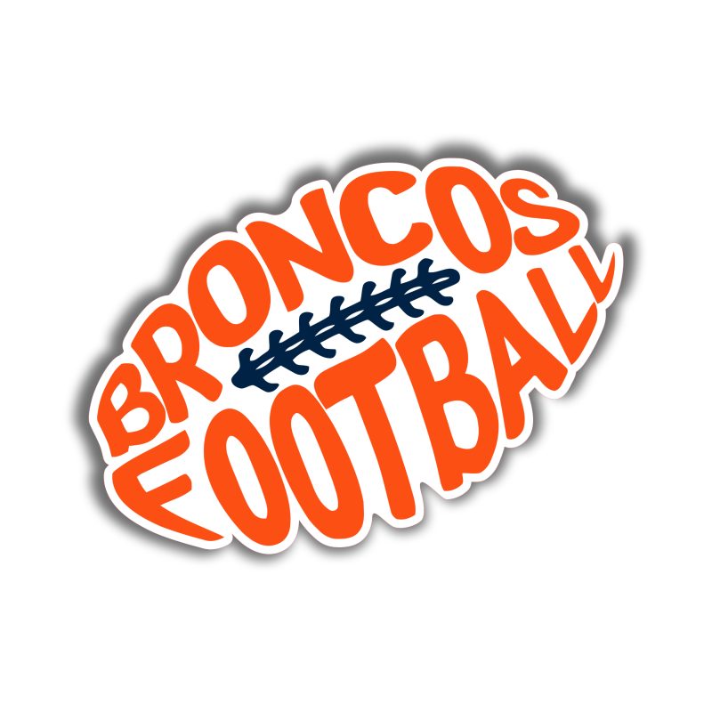 Denver Broncos - Football - Full Color Vinyl Sticker - Custom Size