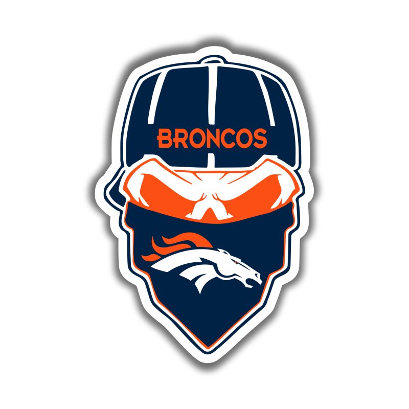 Denver Broncos - Skull with Cap - Temporary Tattoo